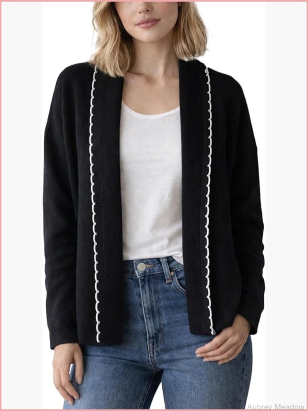 Open Front Cardigan Long Sleeve Oversized Knit Sweater Casual Outwear